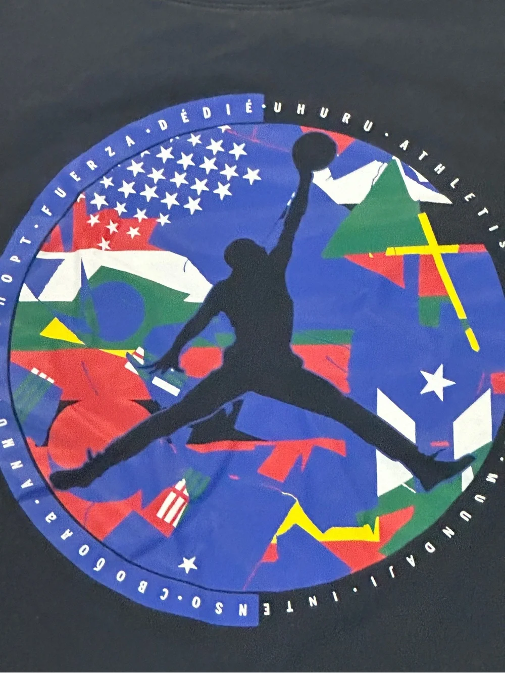 Black Jordan Jumpman Graphic Tee - Multicolor Logo Sz XL